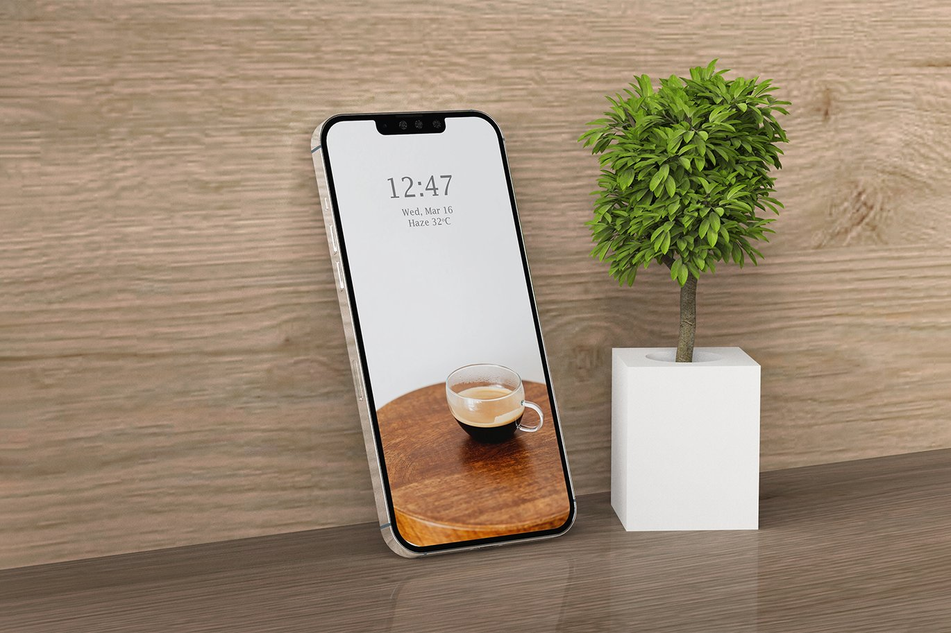 图片[3]-Smartphone Mockup with Realistic Background（216118）-技能树